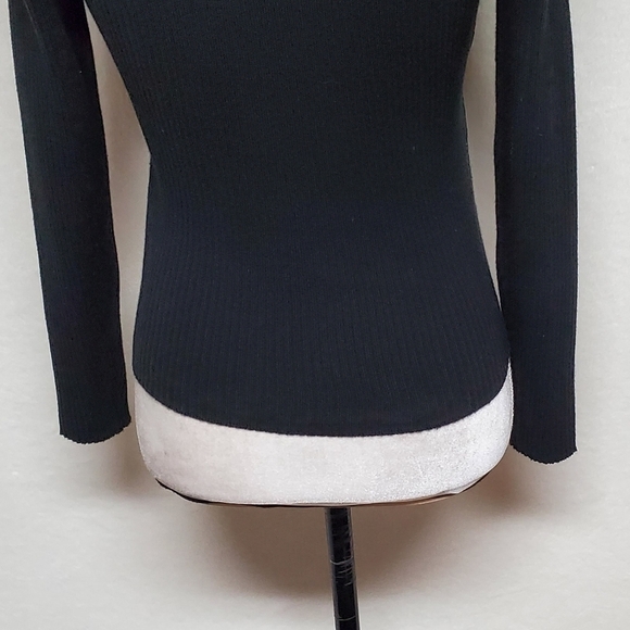 Vintage Retro Y2K Escapades Black Suede Leather Ribbed Sweater Turnlock Jacket M - Picture 12 of 13